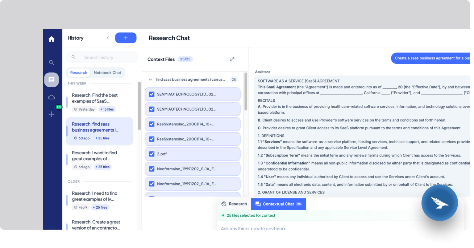 FasterOutcomes Knowledge workspace organizing a firm’s documents and prior work