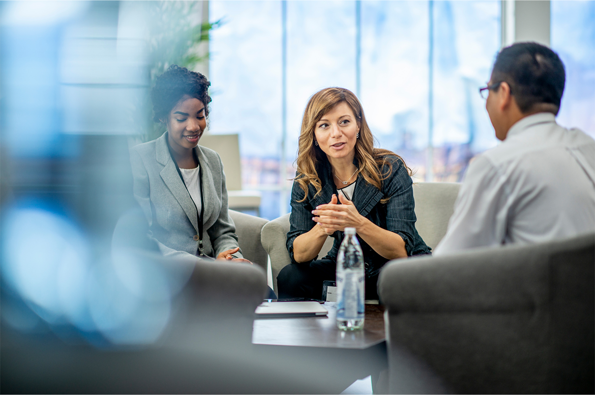 In-house legal team discussing a business matter